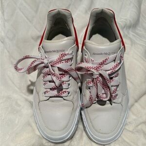 Alexander McQueen White Sneakers with Red Details